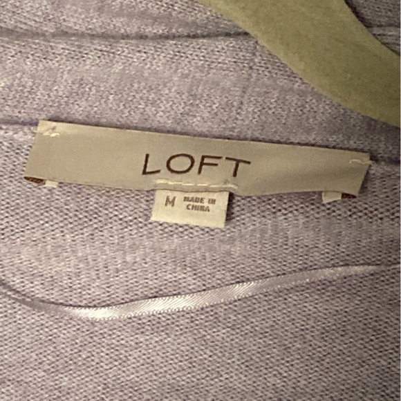 Pale purple shawl collar open sweater, Loft Medium, GUC - Picture 4 of 6